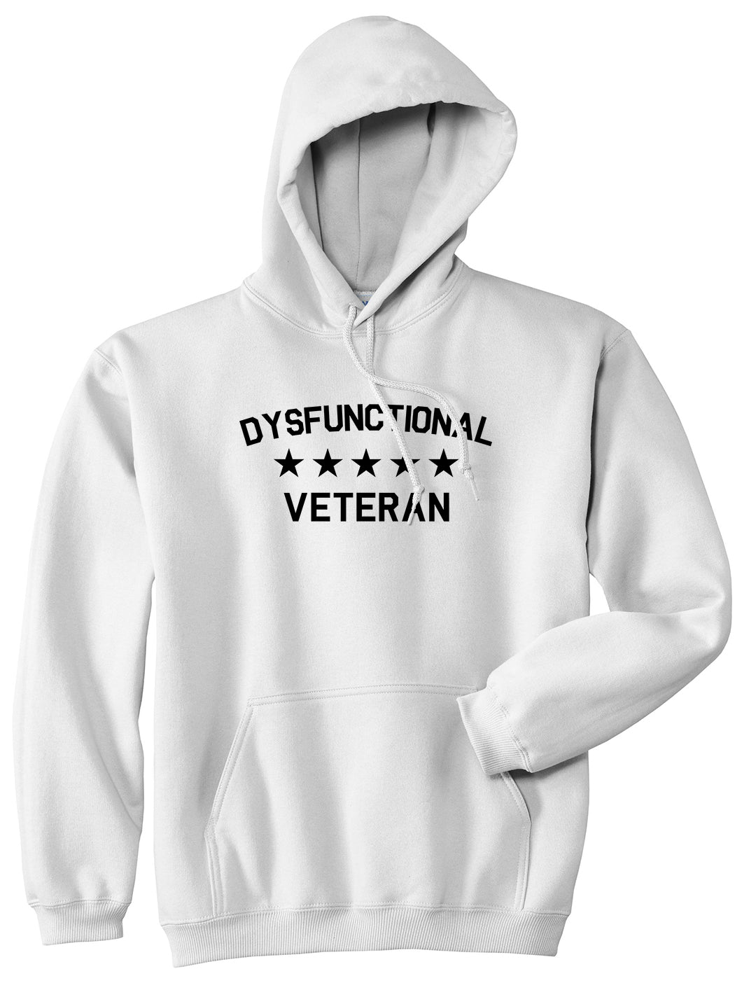 Dysfunctional Veteran Mens Pullover Hoodie White