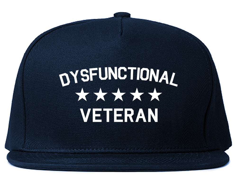 Dysfunctional Veteran Mens Snapback Hat Navy Blue