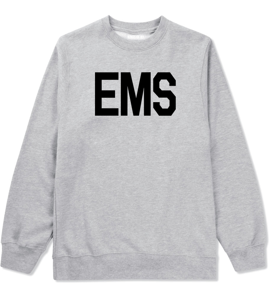 EMS Emergency Badge Mens Grey Crewneck Sweatshirt by Kings Of NY