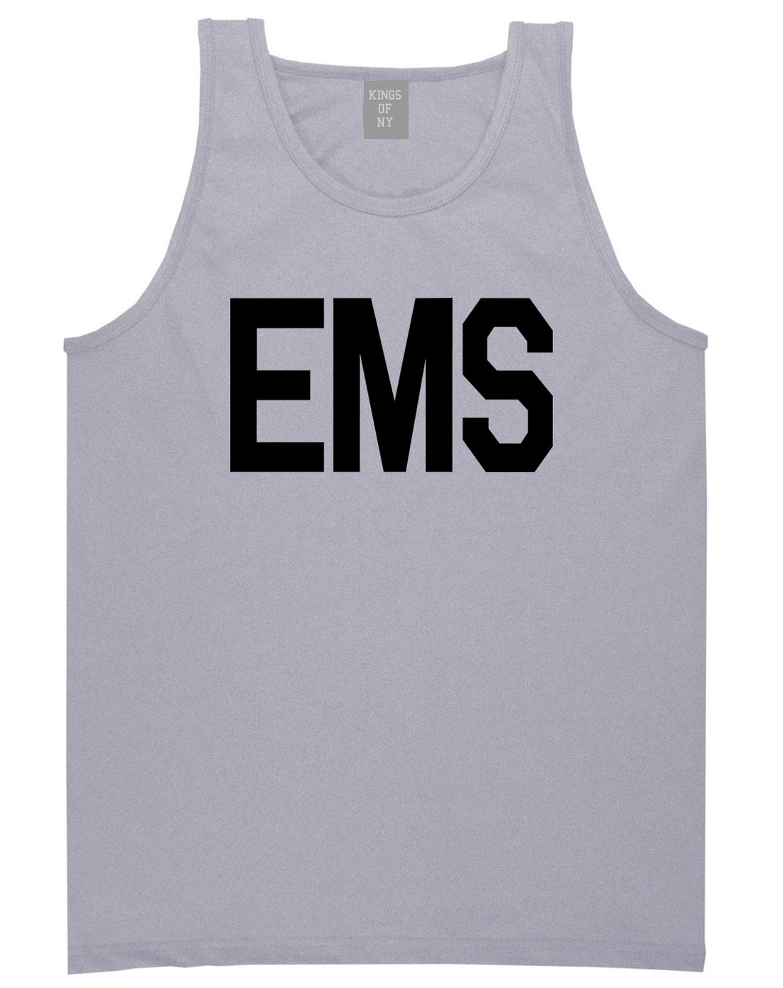 EMS_Emergency_Badge Mens Grey Tank Top Shirt by Kings Of NY