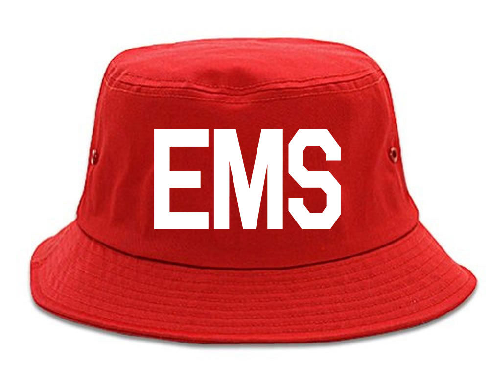 EMS_Emergency_Badge Mens Red Bucket Hat by Kings Of NY