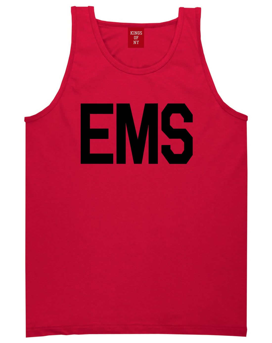 EMS_Emergency_Badge Mens Red Tank Top Shirt by Kings Of NY