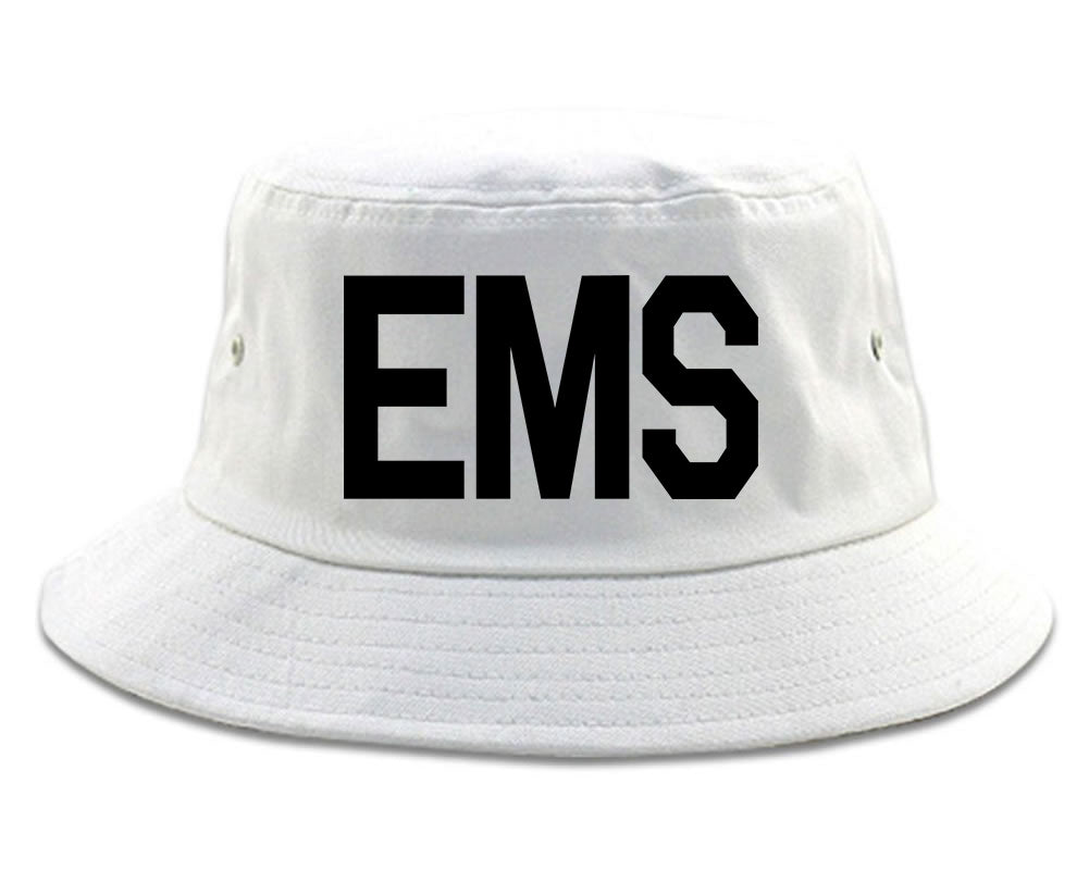 EMS_Emergency_Badge Mens White Bucket Hat by Kings Of NY