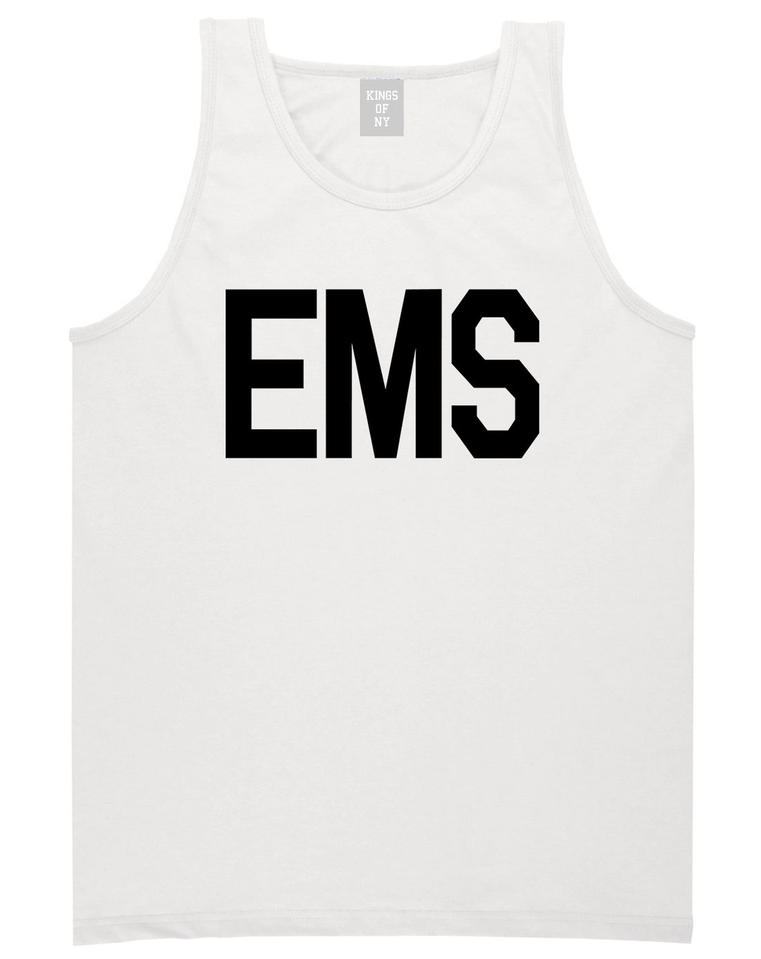 EMS_Emergency_Badge Mens White Tank Top Shirt by Kings Of NY