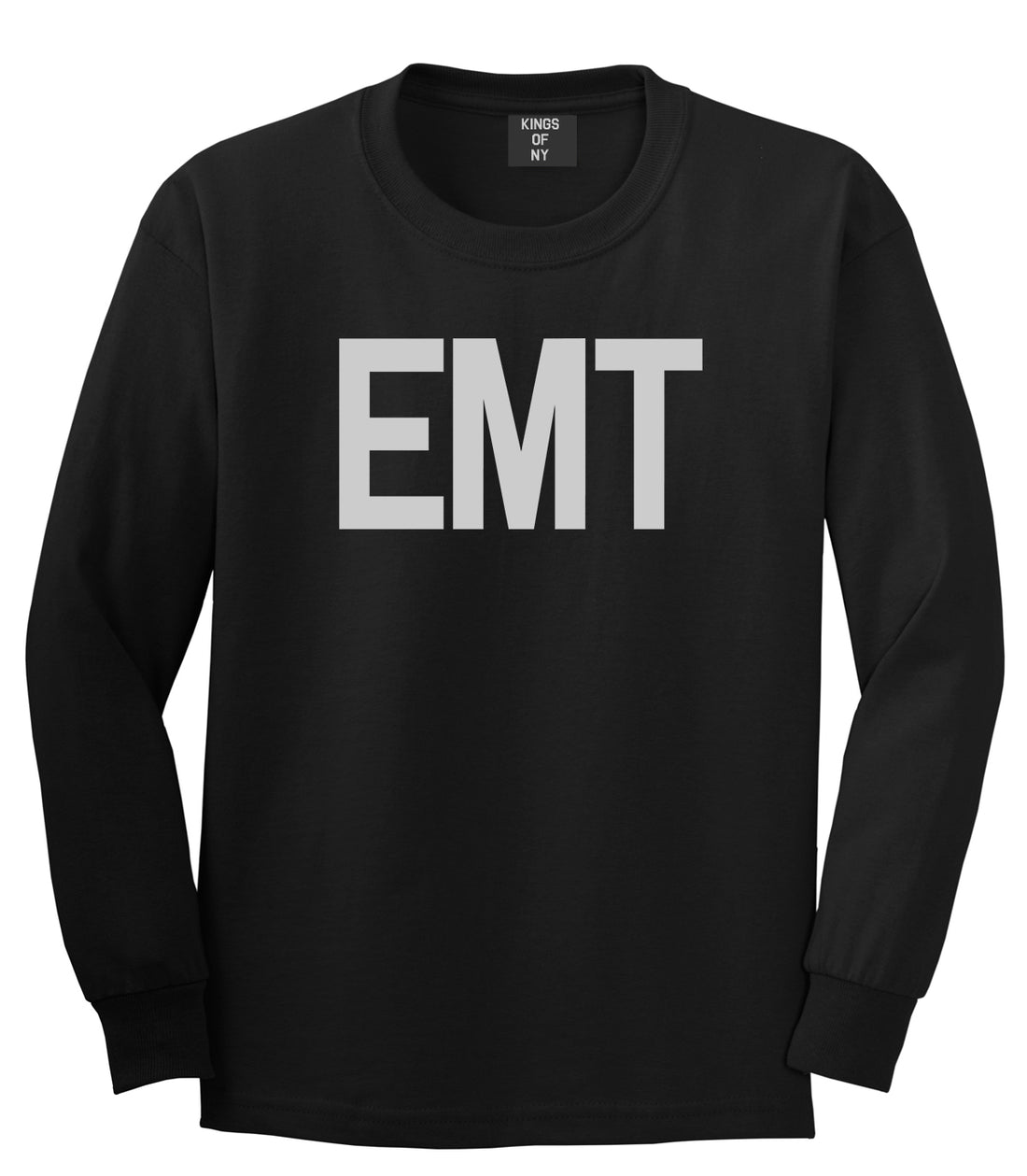 EMT Emergency Badge Mens Black Long Sleeve T-Shirt by Kings Of NY