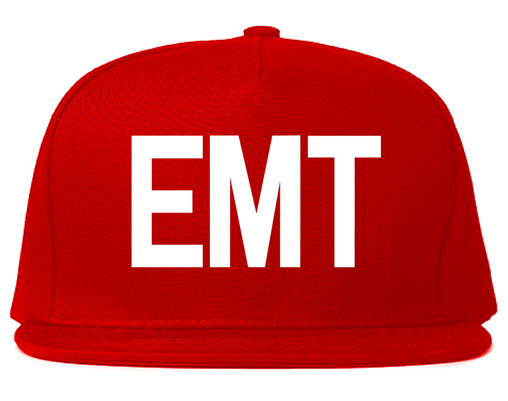 EMT_Emergency_Badge Mens Red Snapback Hat by Kings Of NY