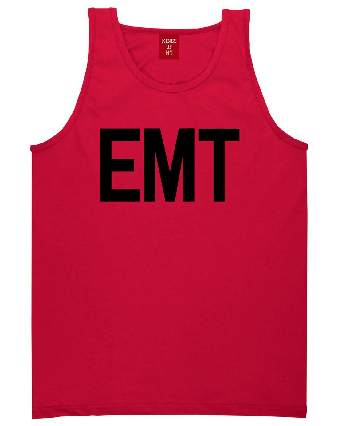 EMT_Emergency_Badge Mens Red Tank Top Shirt by Kings Of NY
