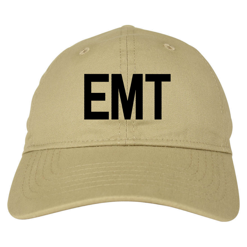 EMT_Emergency_Badge Mens Tan Snapback Hat by Kings Of NY