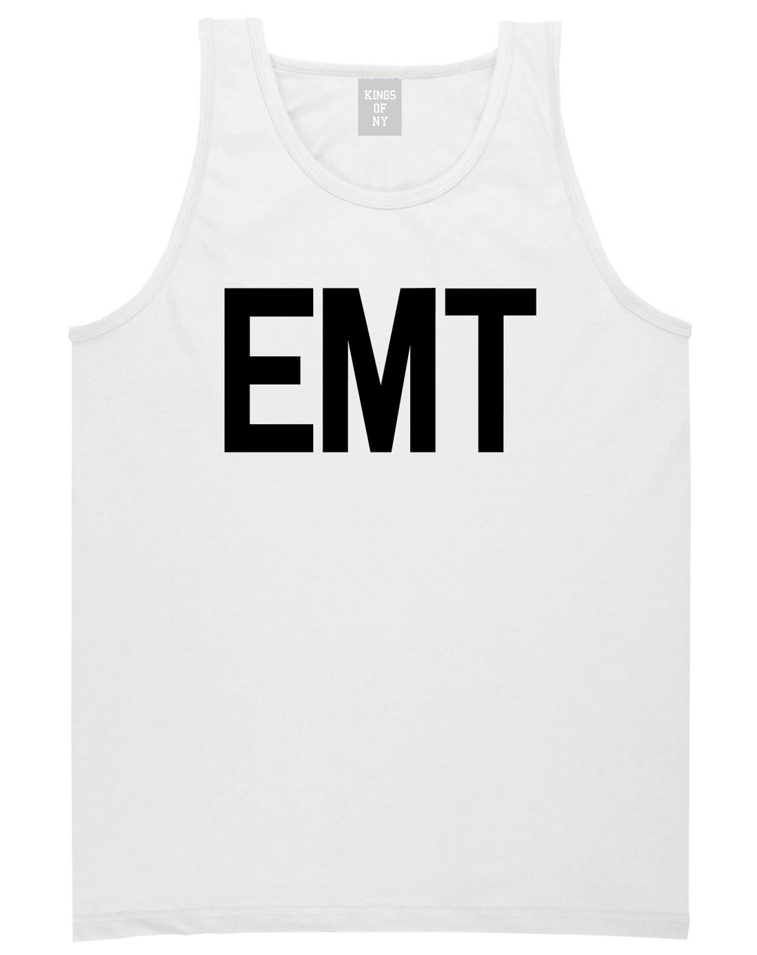 EMT_Emergency_Badge Mens White Tank Top Shirt by Kings Of NY