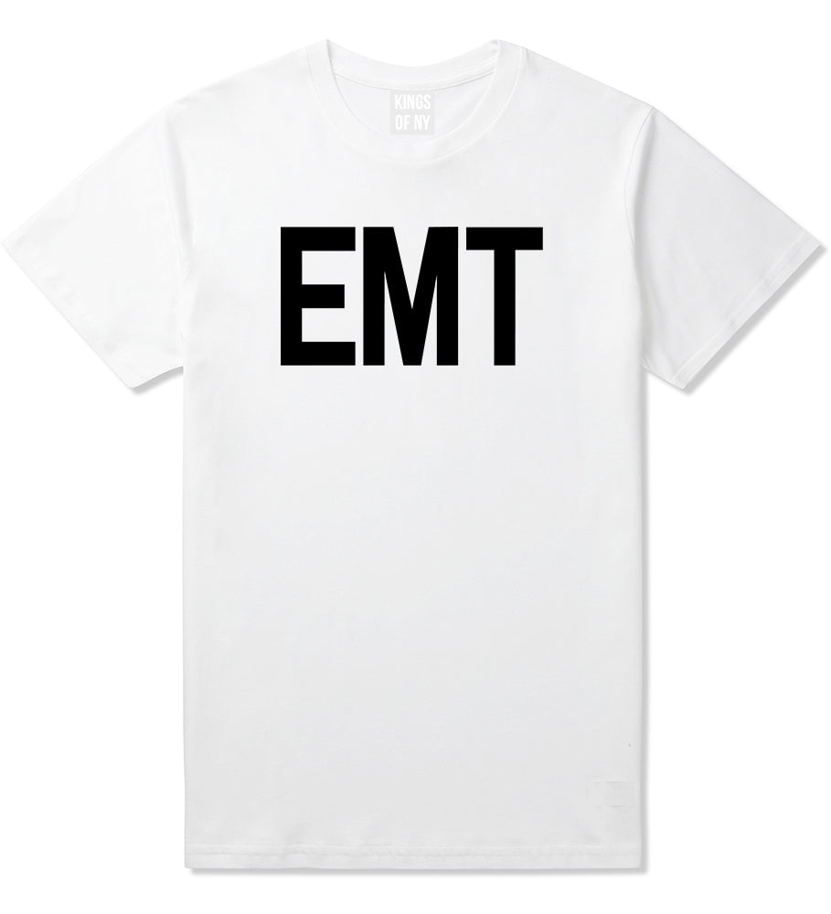 EMT_Emergency_Badge Mens White T-Shirt by Kings Of NY