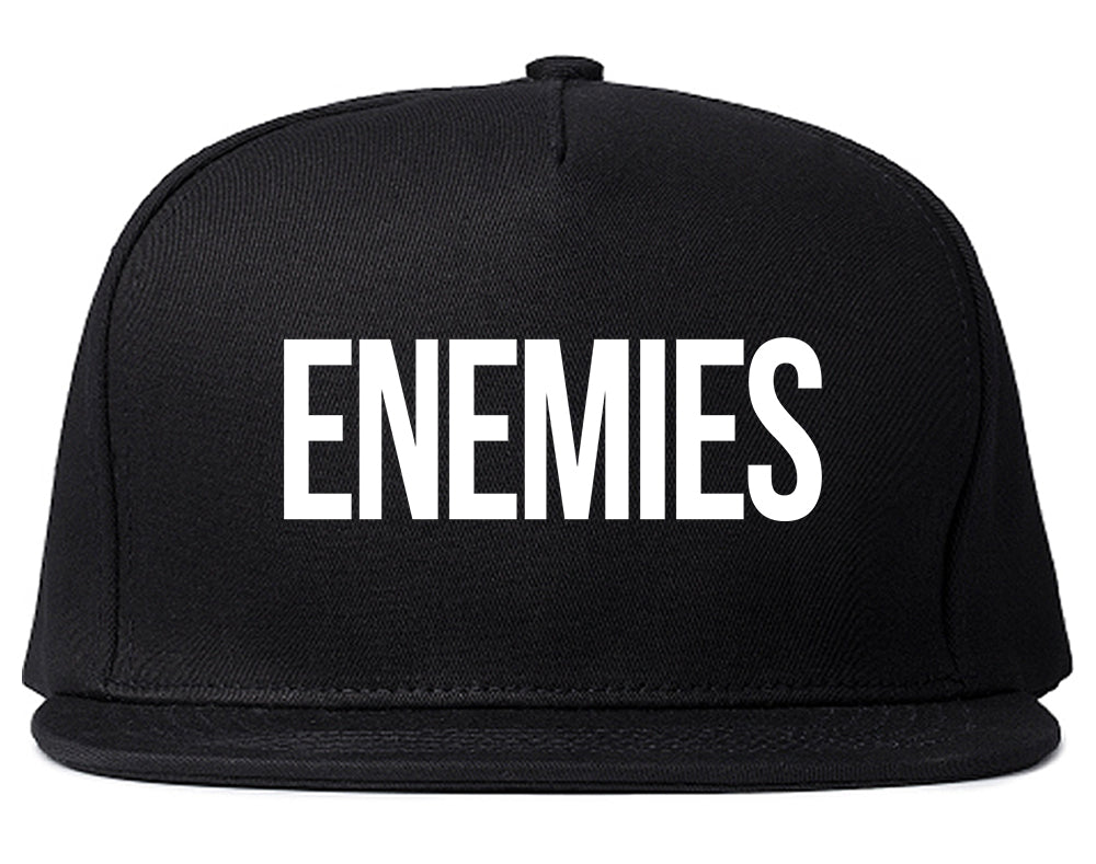 ENEMIES_Orange_Print Black Snapback Hat