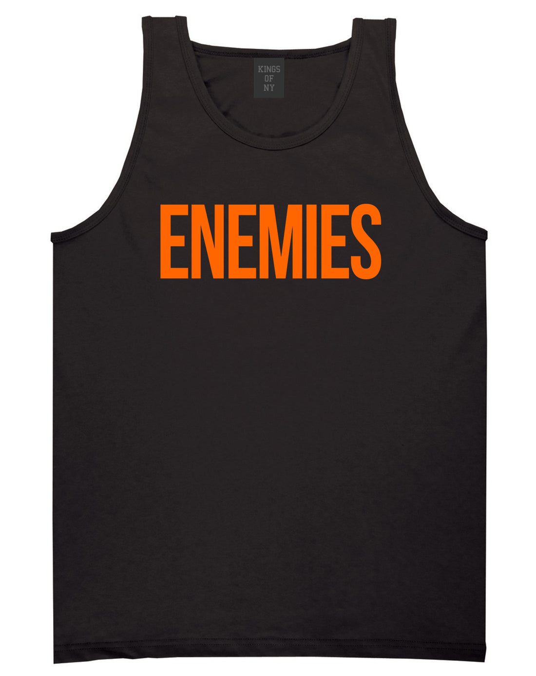 ENEMIES Orange Print T-Shirt in Black