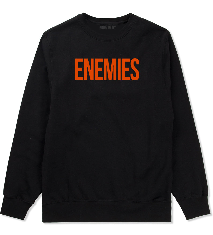 ENEMIES Orange Print Crewneck Sweatshirt in Black