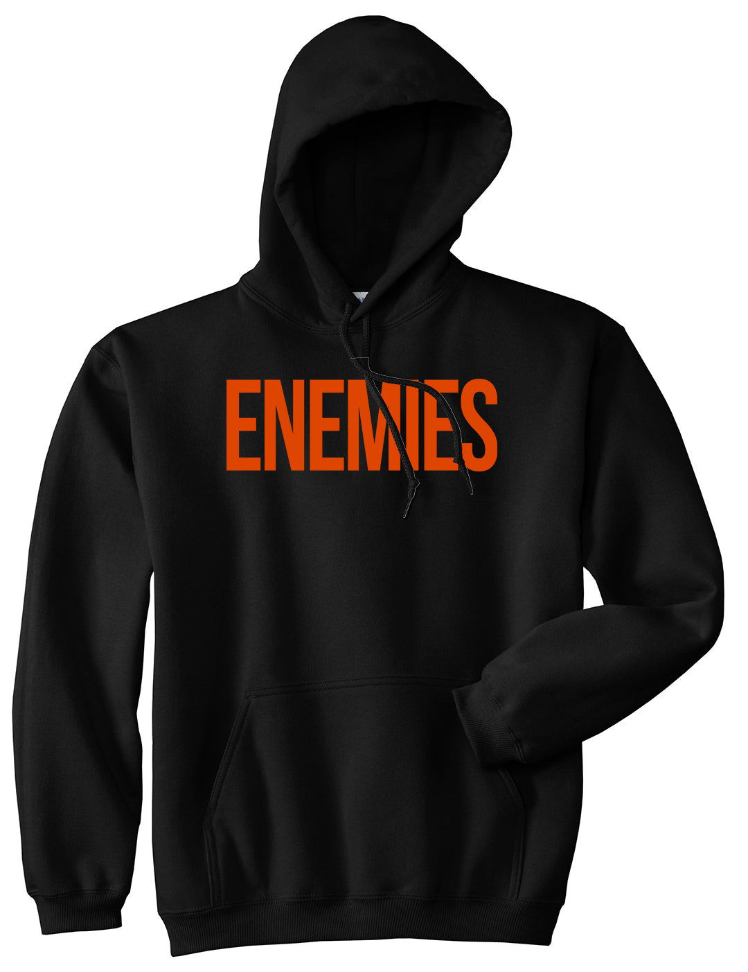 ENEMIES Orange Print Pullover Hoodie in Black