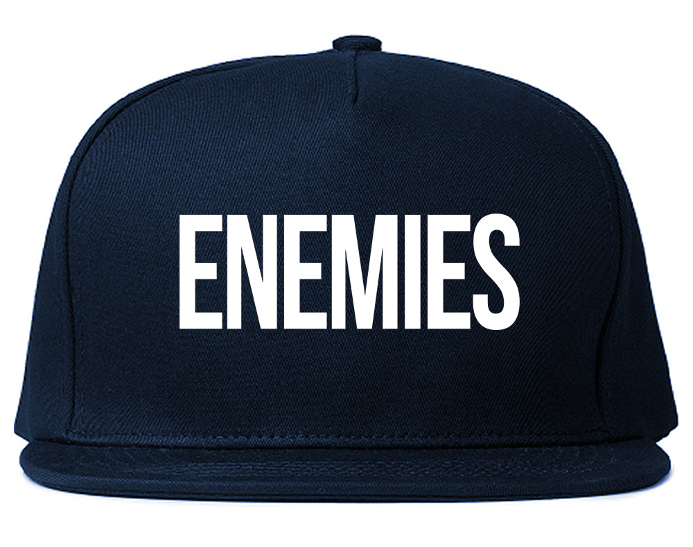 ENEMIES_Orange_Print Blue Snapback Hat