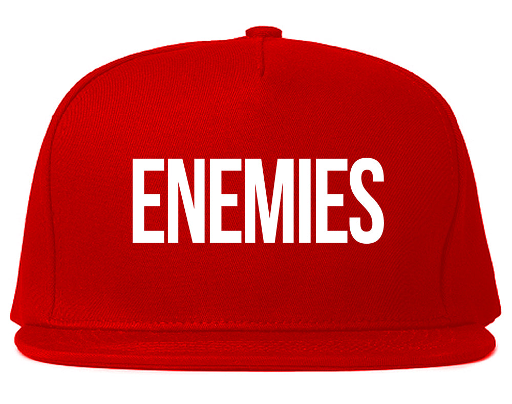 ENEMIES_Orange_Print Red Snapback Hat