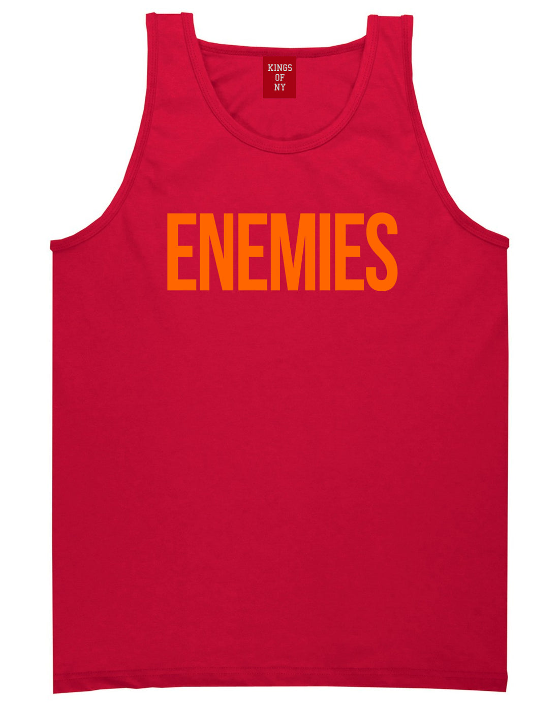 ENEMIES Orange Print T-Shirt in Red