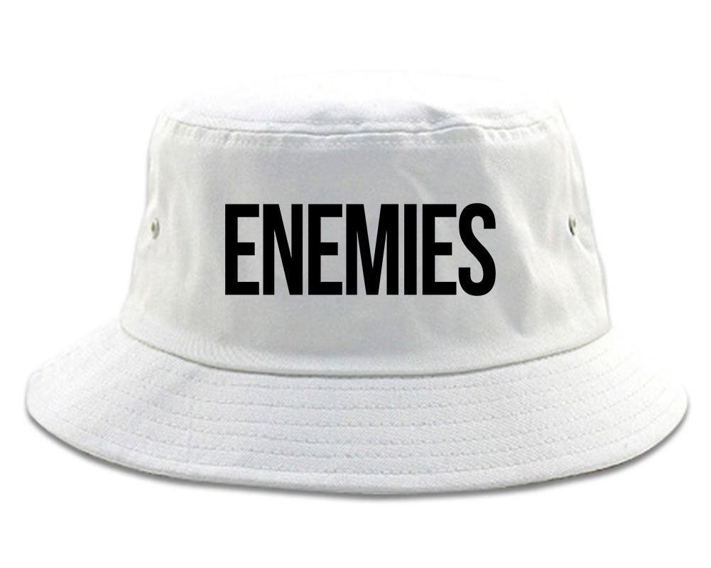 ENEMIES_Orange_Print White Bucket Hat