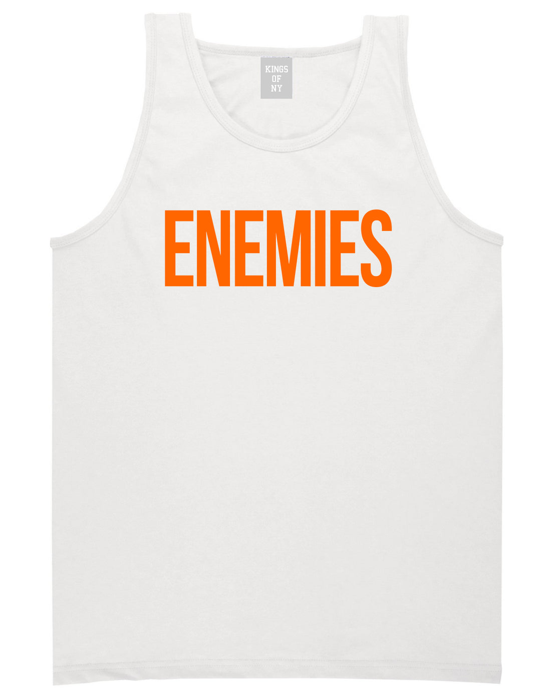 ENEMIES Orange Print T-Shirt in White