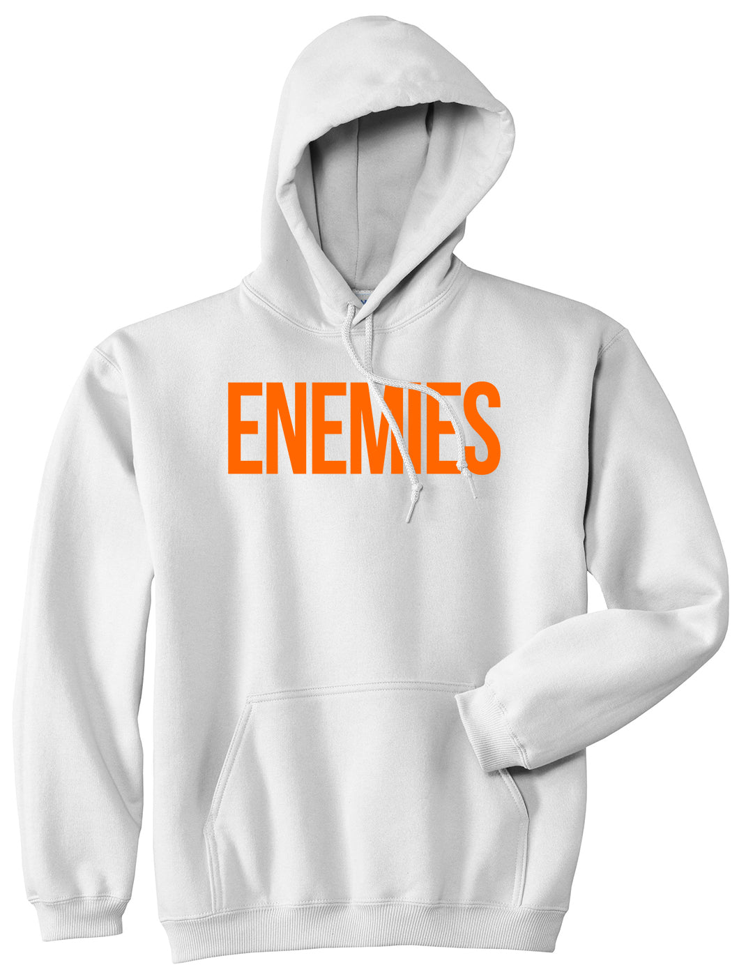 ENEMIES Orange Print Pullover Hoodie in White