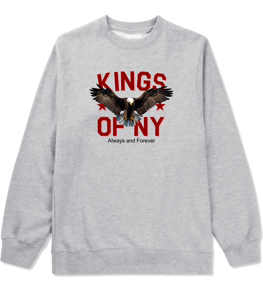Eagle Kings Of NY Forever Mens Crewneck Sweatshirt Grey