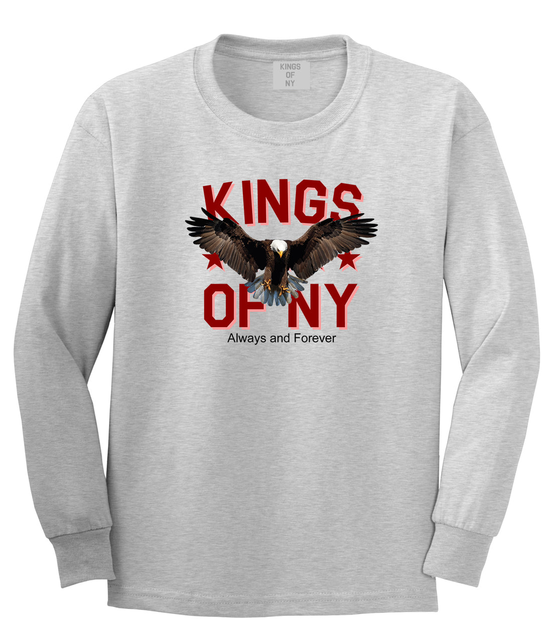 Eagle Kings Of NY Forever Mens Long Sleeve T-Shirt Grey