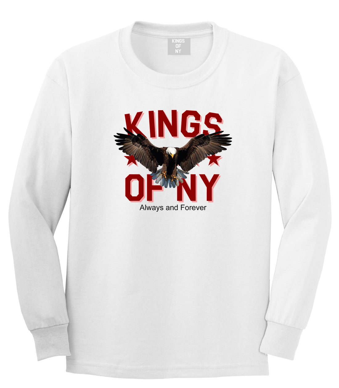 Eagle Kings Of NY Forever Mens Long Sleeve T-Shirt White