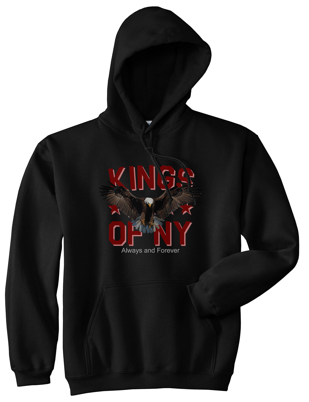 Eagle Kings Of NY Forever Mens Pullover Hoodie Black