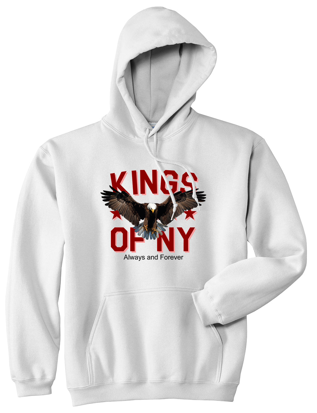 Eagle Kings Of NY Forever Mens Pullover Hoodie White