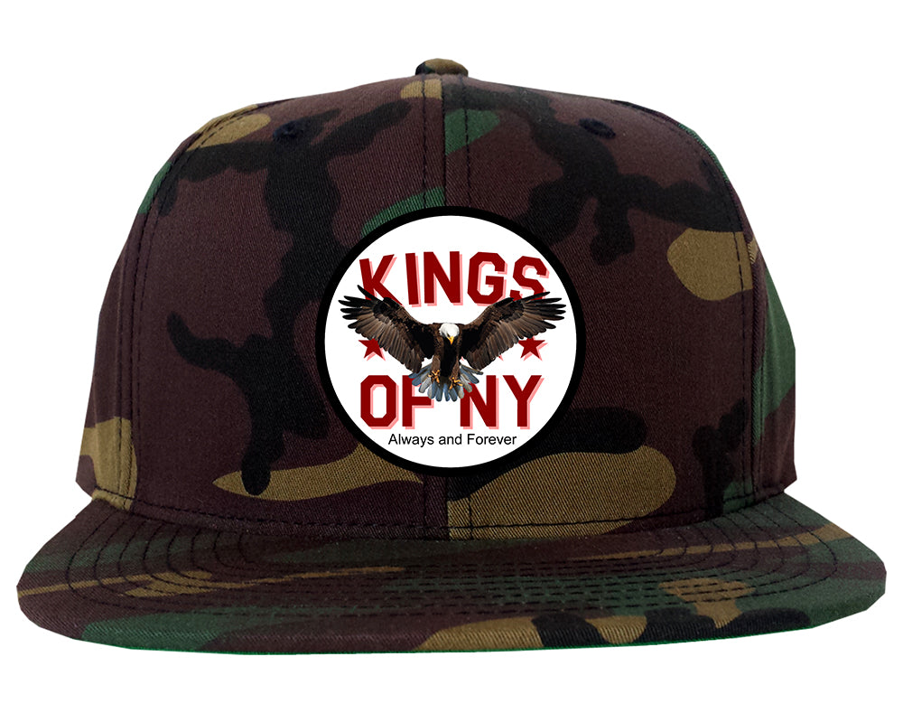 Eagle Kings Of NY Forever Mens Snapback Hat Green Camo