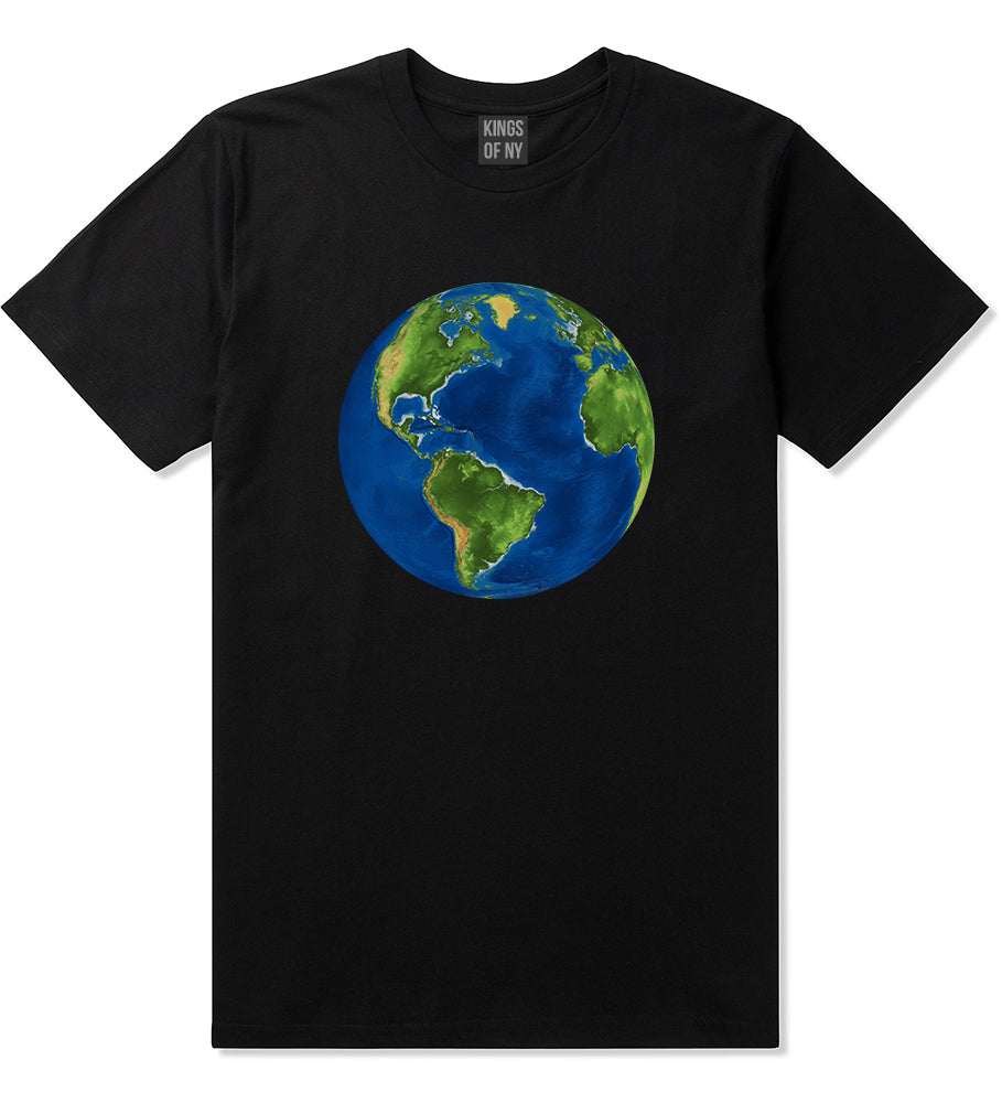 Earth_Globe Mens Black T-Shirt by Kings Of NY