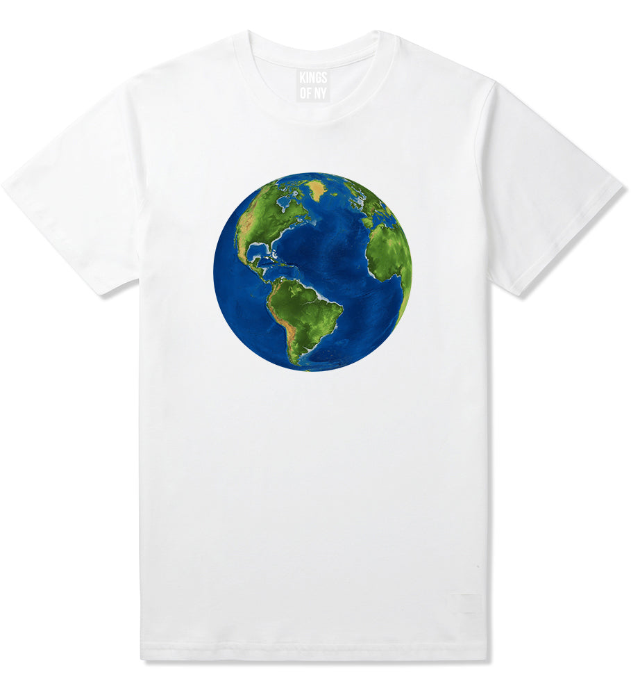 Earth_Globe Mens White T-Shirt by Kings Of NY