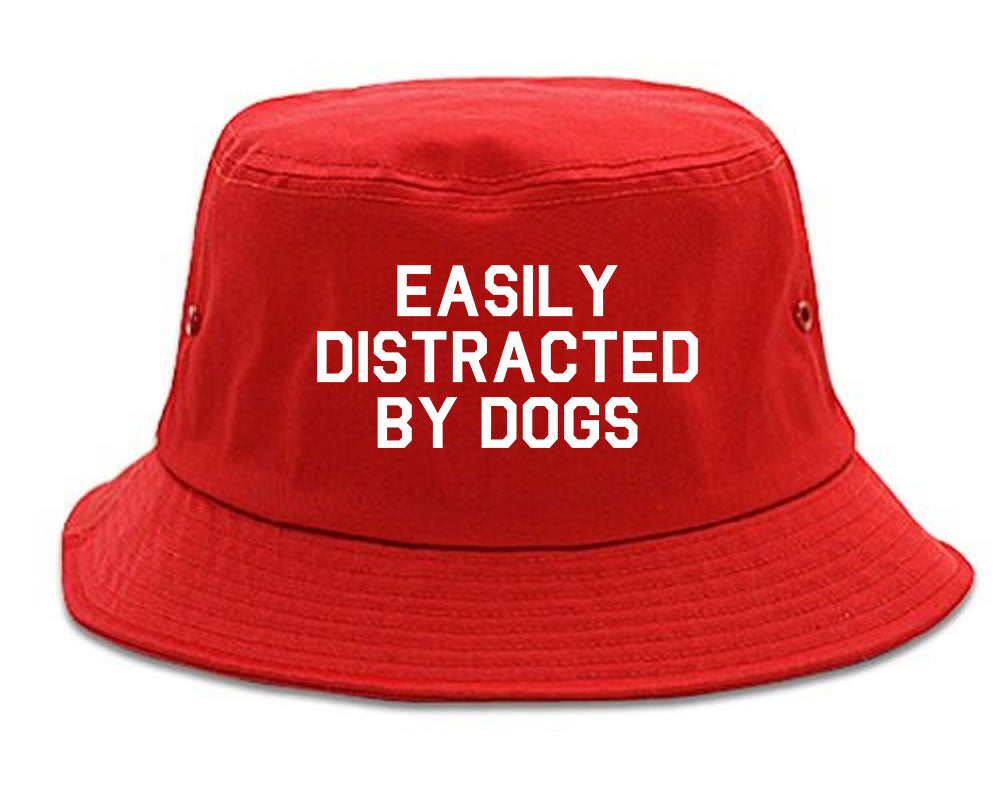 Easily Distracted By Dogs Mens Snapback Hat Red