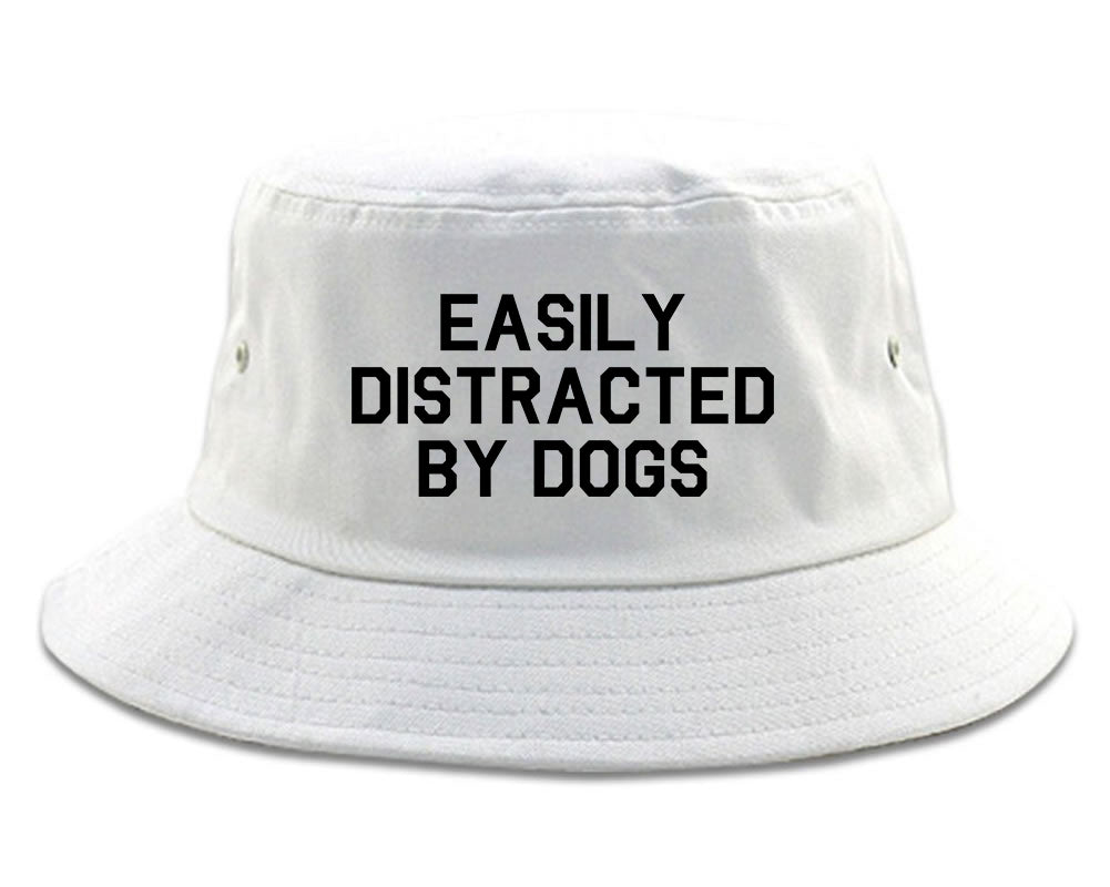 Easily Distracted By Dogs Mens Snapback Hat White