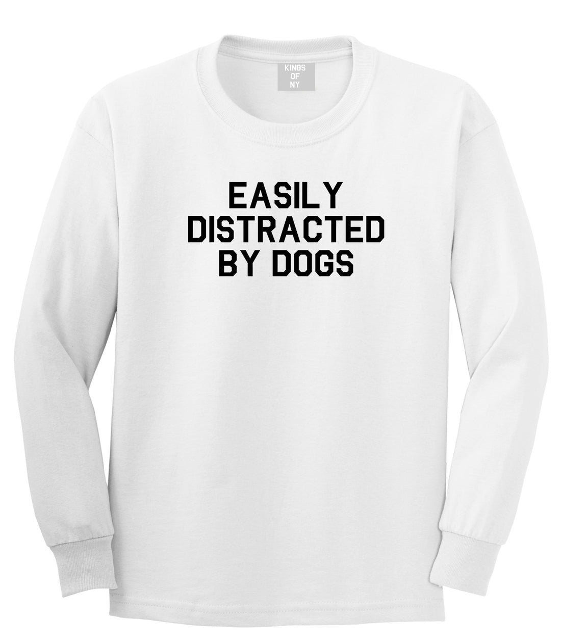 Easily Distracted By Dogs Mens Long Sleeve T-Shirt White