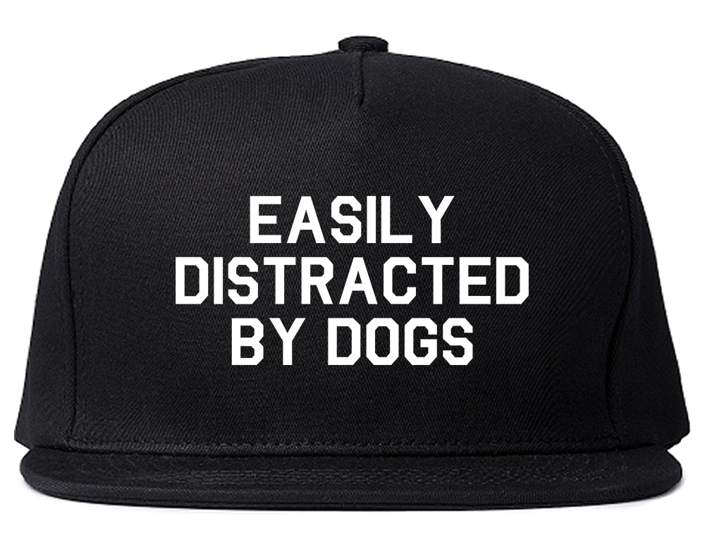 Easily Distracted By Dogs Mens Snapback Hat Black