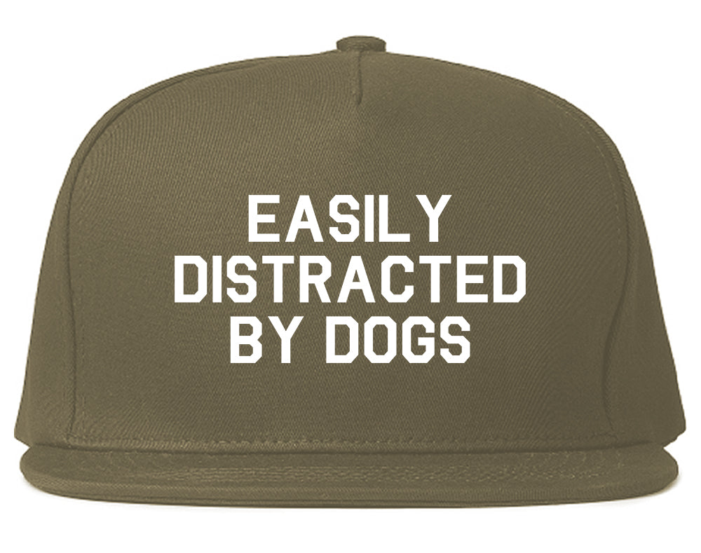 Easily Distracted By Dogs Mens Snapback Hat Grey