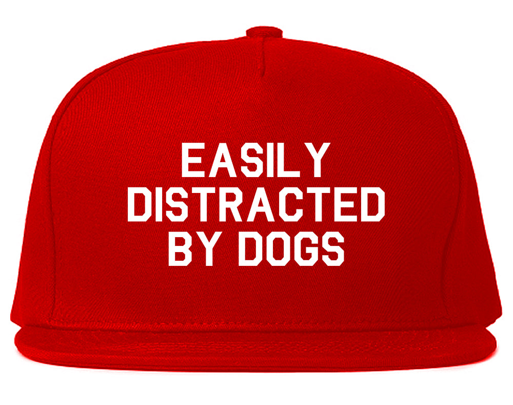 Easily Distracted By Dogs Mens Snapback Hat Red