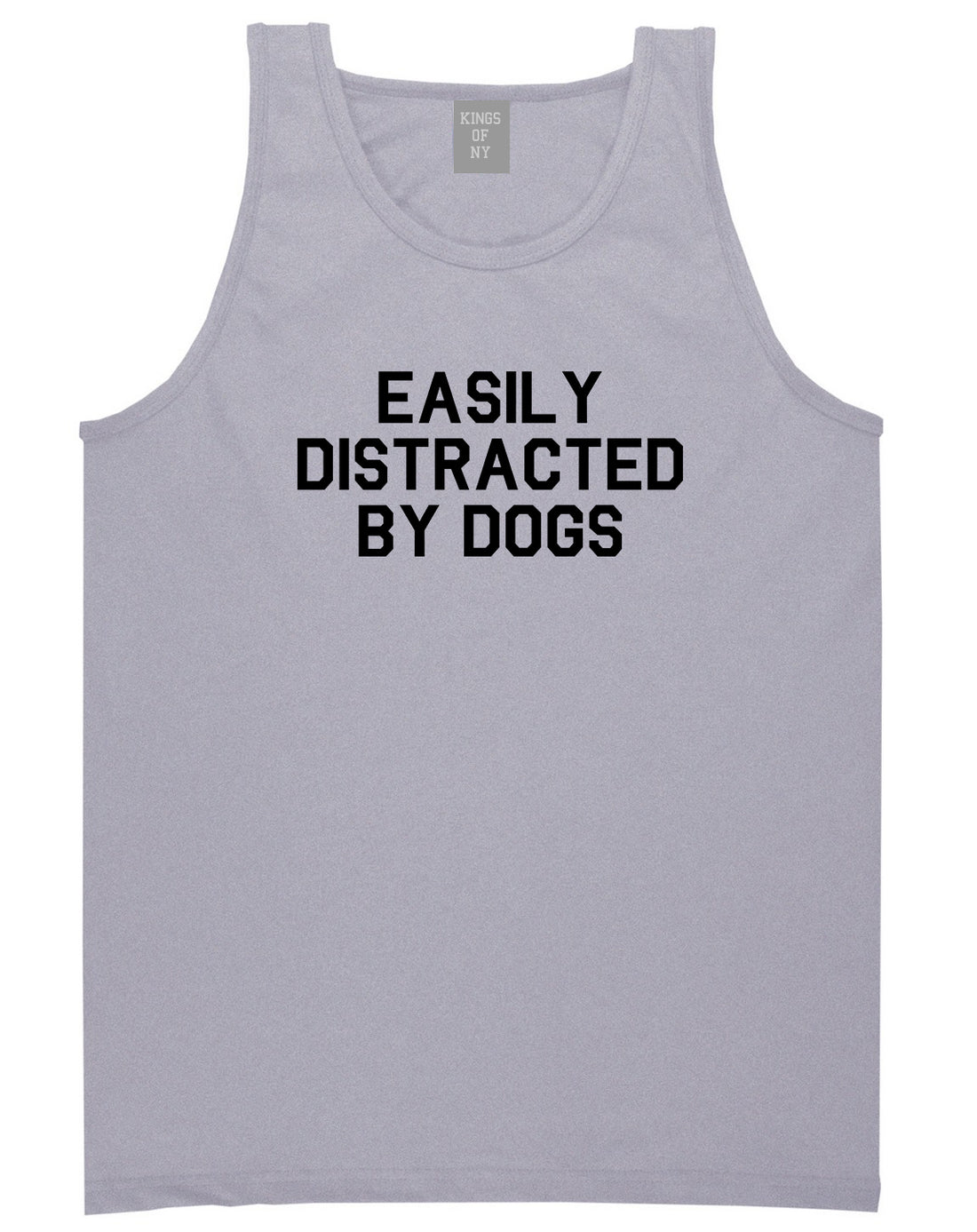 Easily Distracted By Dogs Mens Tank Top Shirt Grey