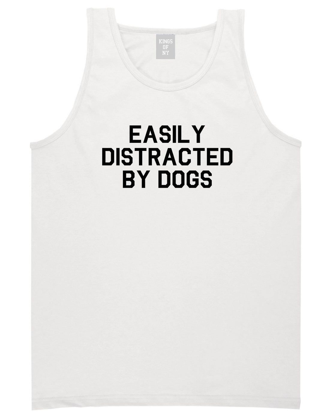 Easily Distracted By Dogs Mens Tank Top Shirt White