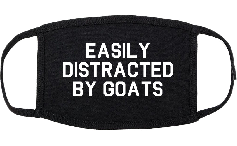 Easily Distracted By Goats Cotton Face Mask Black