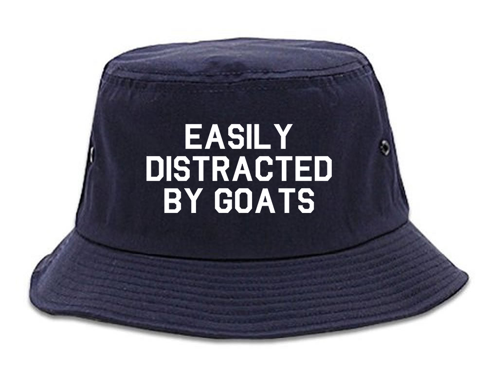 Easily Distracted By Goats Mens Snapback Hat Navy Blue