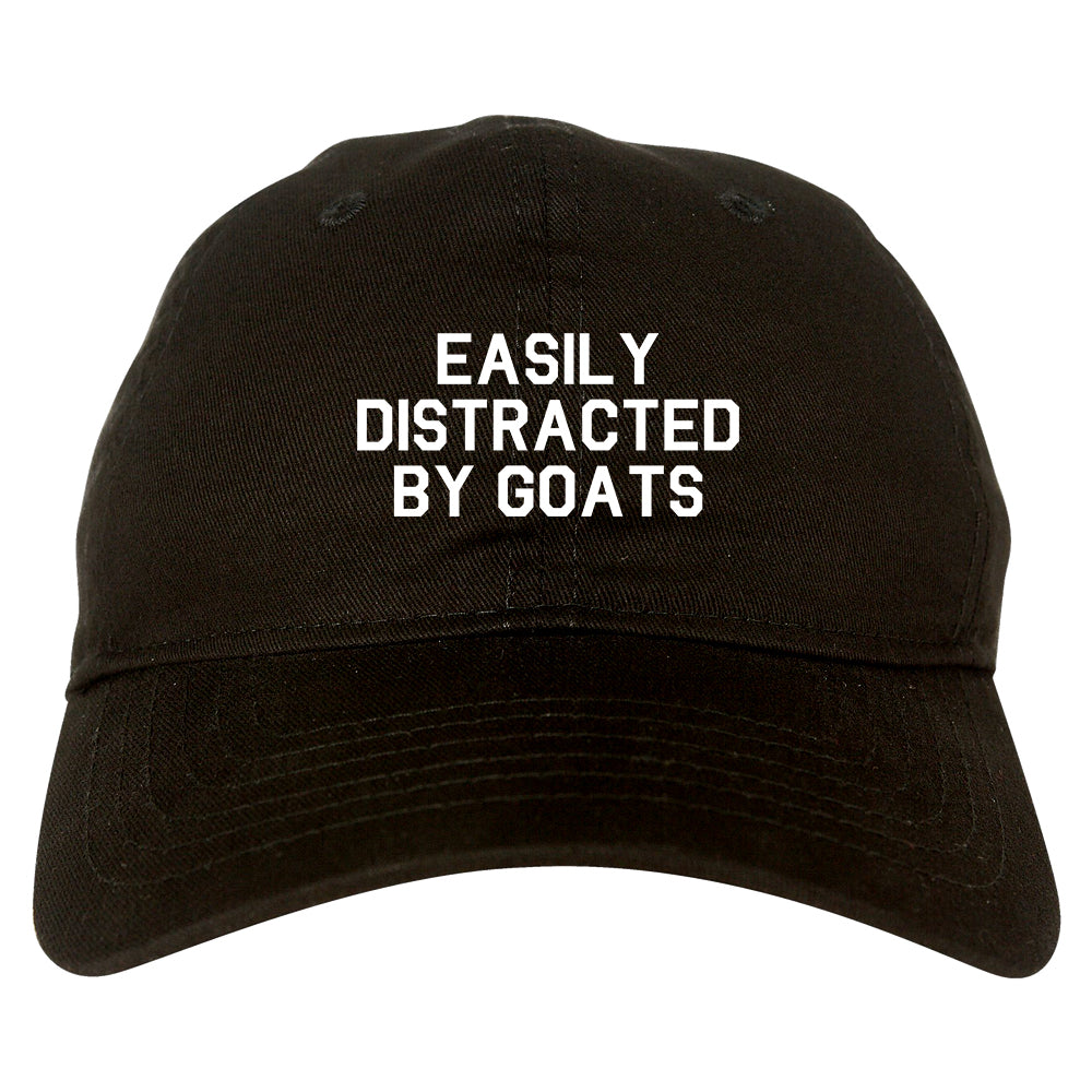 Easily Distracted By Goats Mens Dad Hat Baseball Cap Black