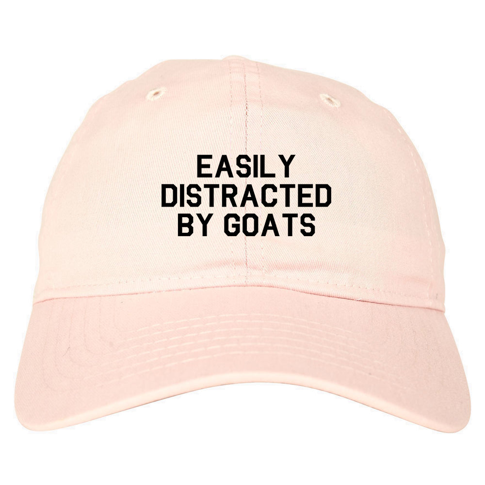 Easily Distracted By Goats Mens Dad Hat Baseball Cap Pink