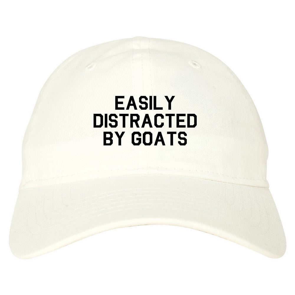 Easily Distracted By Goats Mens Dad Hat Baseball Cap White