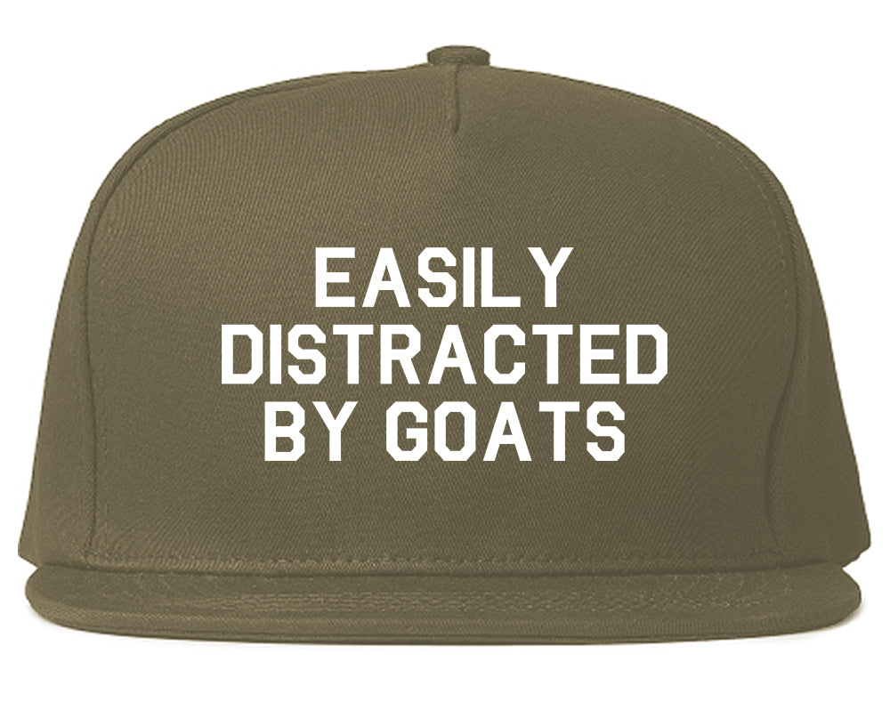 Easily Distracted By Goats Mens Snapback Hat Grey