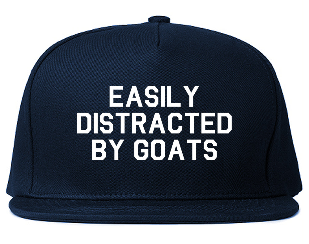 Easily Distracted By Goats Mens Snapback Hat Navy Blue