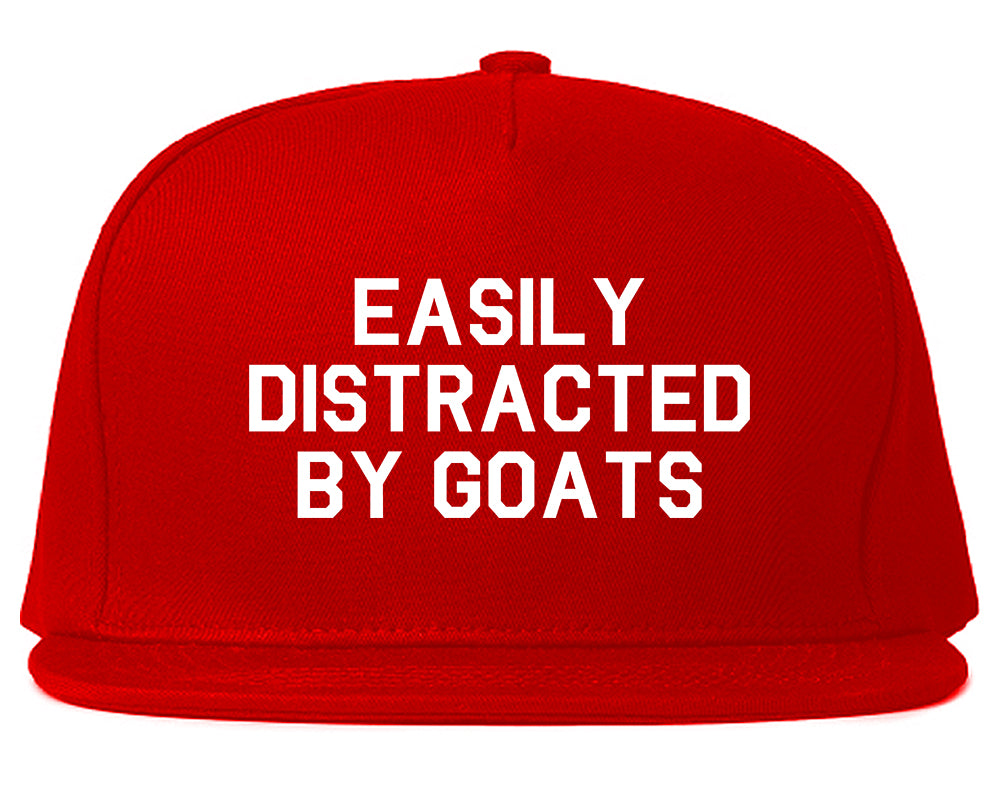 Easily Distracted By Goats Mens Snapback Hat Red