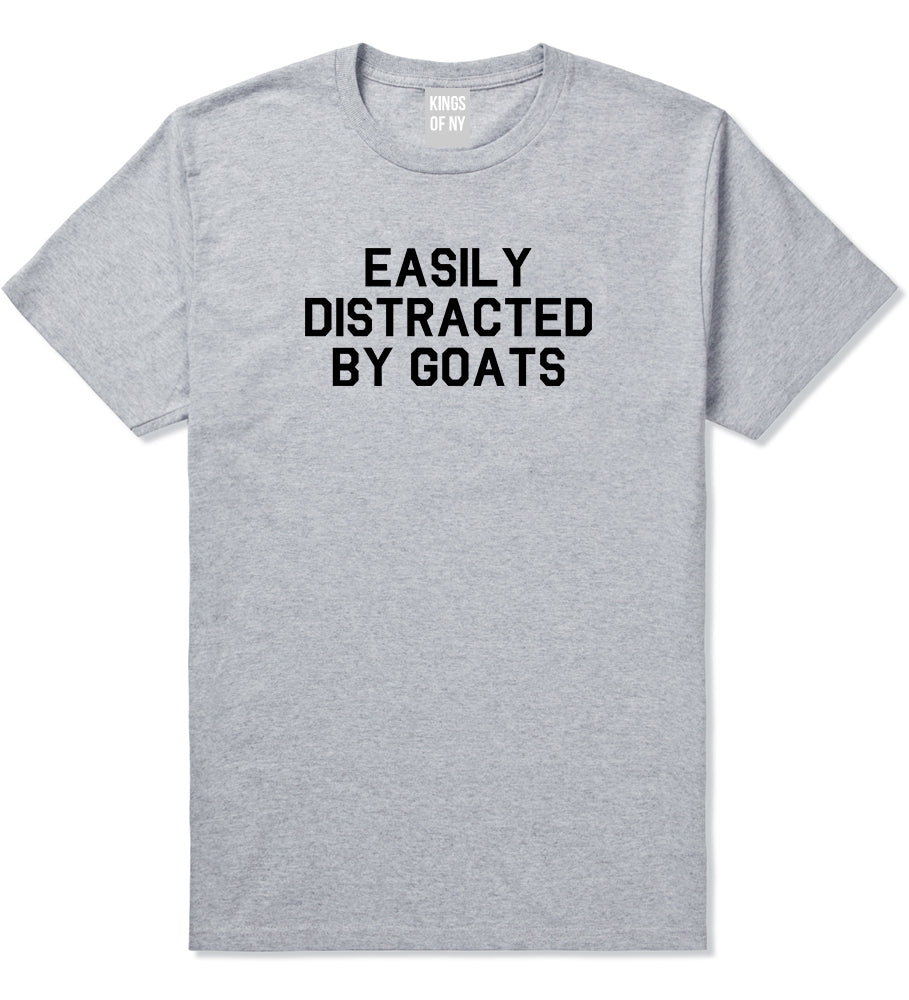 Easily Distracted By Goats Mens T Shirt Grey