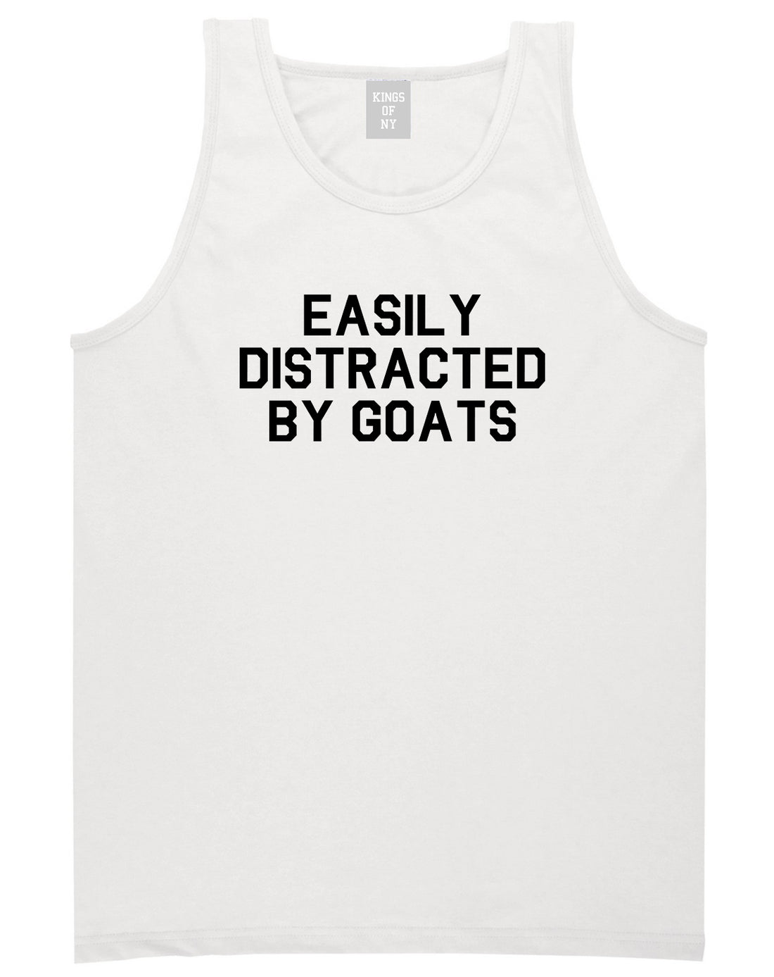 Easily Distracted By Goats Mens Tank Top Shirt White